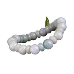 ECOLFE Perlen Armbänder, Feng Shui Glücksbringer Smaragd Balance Weißes Armband Jadeit Perlen Armreif Urlaub Schmuck Reichtum Amulett Geld anziehen Wohlstand Glück (Color : Jade) von ECOLFE