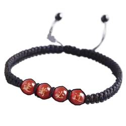 Reichtum-Wohlstand-Charme-Armband, 2 Stück Achat-Kristall-Armband, verstellbares Reiki-Kristall-Chakra-Stein-Armband, schwarzes Schnur-Armband, Talisman for Reichtum, Glück, akademischen Erfolg (Colo von ECOLFE