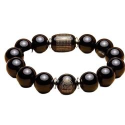 Reichtum-Wohlstand-Charme-Armband, Feng Shui Lucky Eight Zodiac Schutzpatron-Charm-Armband, roter Achat, Odsidian-Amulett, lockt Geld, Wohlstand, Glück, Achat-Ratte, 10 mm ( Color : Obsidian dog pig_1 von ECOLFE
