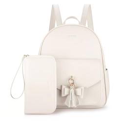 ECOSUSI Damen Rucksack Pu Leder Schultasche Klein Wasserdichte Reise Tagesrucksack für 3 Stück von ECOSUSI