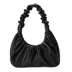 ECOTISH Damen Umhängetasche Bag Umhängetasche Kleine Schultertasche Tasche PU Leder Handtaschen Elegant Clutch Geldbörse Crossbody Bag für Hochzeit Party (Schwarz) von ECOTISH