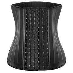 ECOWALSON Taillentrainer für Frauen Korsett Cinher Body Shaper mit Stahlknochen und Verlängerung - Schwarz - XXX-SMALL von ECOWALSON