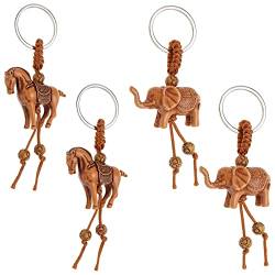 ECSiNG 2 Stücke Glück Pferd Schlüsselanhänger Kreative Tiere Schlüsselanhänger Dekorative Schlüsselanhänger Zubehör für Auto Schlüssel von ECSiNG