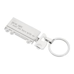 ECSiNG LKW Schlüsselanhänger für LKW Fahrer Sicherheitserinnerung Schlüsselanhänger silberfarben sicher fahren Schlüsselanhänger Zinklegierung Schlüsselanhänger 7 cm x 2,5 cm Englisch von ECSiNG