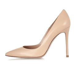 EDEFS Damen Comfort Fashion Pumps Elegante Damen High Heels Nude Größe EU42 von EDEFS