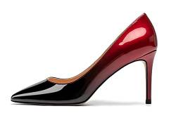EDEFS Damen Klassisch High Heels Pumps Sexy Spitz Stiletto Kleid Party Schuhe Schwarz Rot Größe EU39 von EDEFS