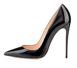 EDEFS Damen Klassische Pumps Bequeme High Heels Elegante Schuhe Spitze Stiletto Pumps Schwarz Größe EU39 von EDEFS