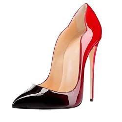 EDEFS Damen Pointed Toe Schuhe 12cm Stiletto Pumps High Heels Übergröße Shoes Gradient Größe EU40 von EDEFS