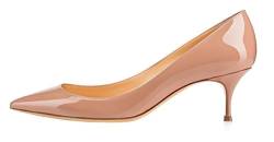 EDEFS Damen Pumps mit Absatz Büro Schuhe Frauen Klassische Abendschuhe Hochzeitsschuhe Kitten Heels Beige Größe EU40 von EDEFS