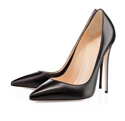 EDEFS Damen Schuhe mit Absatz Elegant High Heels Klassische Pumps Übergrößen Schwarz Größe EU40 von EDEFS