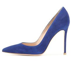 EDEFS Klassische Damen Pumps | Moderne Damen High Heels | Stiletto Schuhe | Damen Geschlossene Pumps Blau Größe EU41 von EDEFS