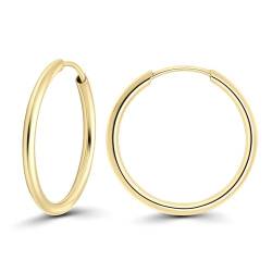 EDELIND 333 Creolen Gold 25mm Breite 1,5mm Hoop Ohrringe Set 8 K Gelbgold Basic Ohrschmuck Damen Herren Ohrringe Echtgold mit Schmuck Geschenk Box von EDELIND