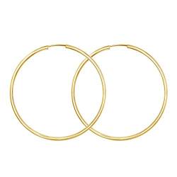 EDELIND 333 Gold Creolen Groß 50mm für Damen Hoop Ohrringe 8K Gelbgold Ohrschmuck Echtgold Rund Breite 2mm mit Schmuck Geschenk Box Made in Germany von EDELIND