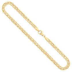 EDELIND 375 Gold Kette Herren Damen 3.9 mm, Zwillingspanzerkette Gelbgold Länge 75 cm, Goldkette Halskette Echtgold Gewicht ca. 5.8 g. Made in Germany von EDELIND