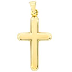 EDELIND Anhänger 585 Gold für Damen Herren Kreuz-Anhänger 14 Karat Gelbgold Breite 13,9 mm Kettenanhänger Echt Gold Goldkreuz mit Schmuck Geschenk Box von EDELIND