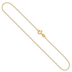 EDELIND Edle Damen Gold Halskette 0,7 mm, Venezianerkette 585 aus Gelbgold, Echt Gold Kette mit Stempel, Goldkette mit Federringverschluss, Länge 45 cm, Gewicht ca. 1.7 g, Made in Germany von EDELIND