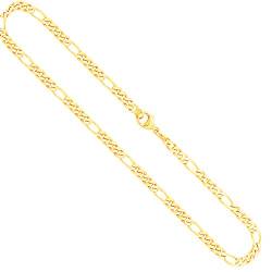 EDELIND Goldkette, Figarokette diamantiert Gelbgold 585/14 K, Länge 55 cm, Breite 4.3 mm, Gewicht ca. 23.4 g., NEU von EDELIND