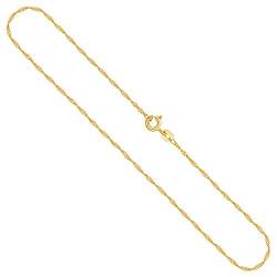 EDELIND Goldkette Damen Echt Gold 1,2 mm, Singapurkette 333 aus Gelbgold, Kette Gold mit Stempel, Halskette mit Federring, Länge 42 cm, Gewicht ca. 1 g., Made in Germany von EDELIND