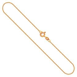 EDELIND Goldkette Damen Herren 585 Echtgold 1,1 mm Dünne Gold Kette Länge 40cm Ankerkette Rund 14K Gelbgold Halskette mit Geschenk Box Made in Germany von EDELIND