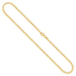 EDELIND Goldkette Damen Herren Echt Gold 2.6 mm, Panzerkette weit 375 aus Gelbgold, Kette Gold mit Stempel, Halskette mit Karabinerverschluss, Länge 50 cm, Gewicht ca. 3.8 g, Made in Germany von EDELIND