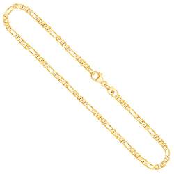 EDELIND Goldkette Herren Damen Echtgold 2.5 mm, Panzerstegkette 585 aus Gelbgold, Kette Gold mit Stempel, Halskette mit Karabinerverschluss, Länge 55 cm, Gewicht ca. 5.7 g, Made in Germany von EDELIND