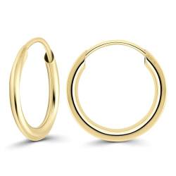 EDELIND Kinderohrringe Echt Gold 750 Creolen 11mm Breite 1,3mm Hoop Ohrringe für Mädchen Set 18 K Gelbgold Ohrschmuck für Kinder Creolen mit Geschenk Box von EDELIND