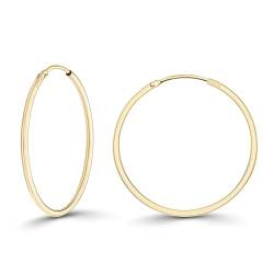 EDELIND Ohrringe Creolen 32mm 585 Gold, Basic Ohrschmuck für Frauen Mädchen, Creolen Set aus 14 Karat Gelbgold Breite 1,5 mm Basic Ohrschmuck mit Schmuck Geschenk Box Made in Germany von EDELIND