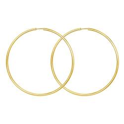 EDELIND Ohrringe Damen Creolen 60 mm 333 Gelbgold Große Hoop Ohrringe 8 Karat Echt Gold Breite 2mm Goldschmuck Damenohrringe mit Schmuck Geschenk Box von EDELIND