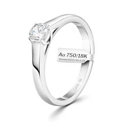 EDELIND Verlobungsring 750 Weißgold GIA Zertifiziert 0,40 Ct Solitär Diamantring Ø 51 mm Goldring für Damen mit Diamanten Brillanten mit Schmuck Geschenkbox von EDELIND