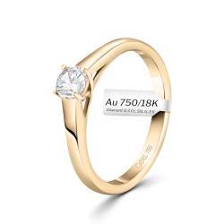 EDELIND Verlobungsring Damen 750 Gelbgold GIA Zertifiziert 0,30 Ct Solitär Diamantring Ø 53 mm Goldring für Damen mit Diamanten Brillanten mit Schmuck Geschenkbox von EDELIND