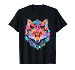 Heilige Geometrie Fox Psychedelic Rave T-Shirt von EDM DJ Festival Outfit für Männer und Frauen