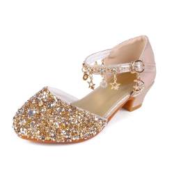 EDOSIR Mädchen Tanzschuhe Glitzer Shinning Abendschuhe Bowknot Low Heels Kleine Mädchen Mary Jane Schuhe Dress Up Prinzessin Schuhe Geburtstag Hochzeit, 36 EU von EDOSIR