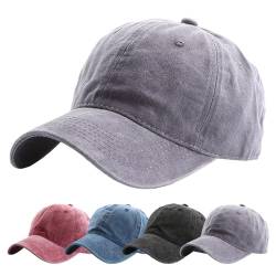 EDOTON Baseball Cap Damen Outdoor Baseballkappe Klassische Verstellbare Planit-Mütze Sport Freizeit Sommercap Sonnenhut Sport Reisen Draußen Kappen Hüte,Gewaschen hellgrau von EDOTON