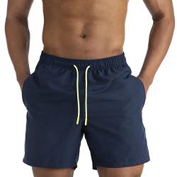 EDOTON Herren Badeshorts, schnelltrocknend wasserdicht Herren Badeshorts mit Taschen Schwimmen/Surfen/Freizeit (M, Blau) von EDOTON