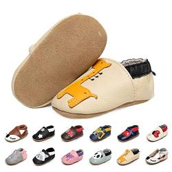 EDOTON Krabbelschuhe Baby LederLauflernschuhe Mädchen mit weichen Wildledersohlen Lederschuhe Baby Jungen Mädchen Hausschuhe 0-24 Monate von EDOTON