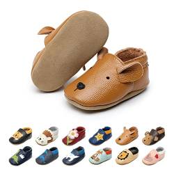 EDOTON Krabbelschuhe Baby LederLauflernschuhe Mädchen mit weichen Wildledersohlen Lederschuhe Baby Jungen Mädchen Hausschuhe 0-24 Monate von EDOTON