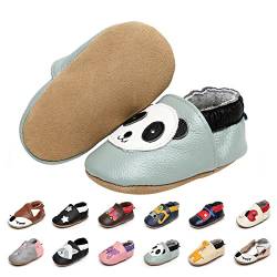 EDOTON Krabbelschuhe Baby LederLauflernschuhe Mädchen mit weichen Wildledersohlen Lederschuhe Baby Jungen Mädchen Hausschuhe 0-24 Monate von EDOTON