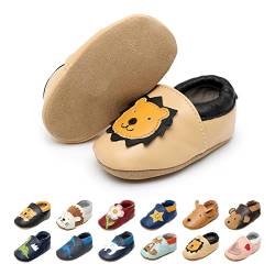 EDOTON Krabbelschuhe Baby LederLauflernschuhe Mädchen mit weichen Wildledersohlen Lederschuhe Baby Jungen Mädchen Hausschuhe 0-24 Monate von EDOTON