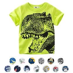 Unisex Baby T-Shirt Baumwolle Süß Karikatur Tier Muster Tops für 1-7 Jahre Alt (3-4 Jahre, A- grün) von EDOTON