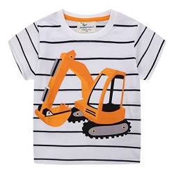 Unisex Baby T-Shirt Baumwolle Süß Karikatur Tier Muster Tops für 1-7 Jahre Alt (3-4 Jahre, H Oranger Bagger) von EDOTON