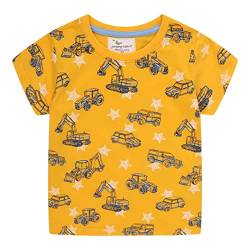 Unisex Baby T-Shirt Baumwolle Süß Karikatur Tier Muster Tops für 1-7 Jahre Alt (4-5 Jahre, H Stern Bagger) von EDOTON