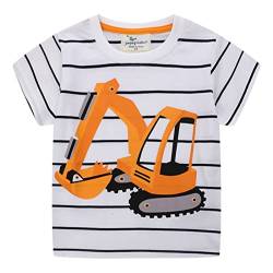 Unisex Baby T-Shirt Baumwolle Süß Karikatur Tier Muster Tops für 1-7 Jahre Alt (5-6 Jahre, H Oranger Bagger) von EDOTON