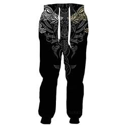 EDSNHG Herren Damen 3D Druck Wikinger Hose Casual Harajuku All-Match Jogginghose Sweatpants, Hose 4, XXXXXL von EDSNHG