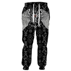 EDSNHG Viking Satan Tattoo 3D Druck Hose, Mode Männer Frauen Sweatpants Casual Harajuku Herbst Hosen, Hose 2, 41-44.5 von EDSNHG