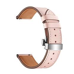 20mm 22mm Echtes Lederband Kompatibel mit Samsung Galaxy Uhr 4 3 Classic Band 42mm 46mm Active 2 40mm 44mm Armband kompatibel mit Huawei gt 2 (Color : Silver pink, Size : For GT3 42mm) von EDVENA