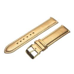 EDVENA 12mm 14mm 16mm 18mm 20mm 22mm 24mm 26mm 28mm 30mm Uhrenarmband Echtes Leder Uhrenarmband Gold Mode Silber Uhr (Color : Gold 2, Size : 24mm) von EDVENA