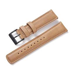 EDVENA 2. 2mm Business Lederband Kompatibel mit ONPLUS Uhrenarmband Armband eins plus Smartwatch Armband Armband Ersetzen Zubehör (Color : Khaki, Size : For Oneplus Watch) von EDVENA