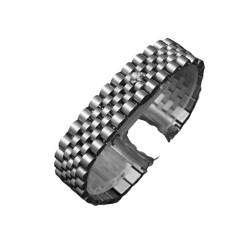 EDVENA Checkaccessoires stahlband männlich 13mm17mm20mm sport fit for rolex luxus serie fünf perlen volle solide mantel frauen uhrband (Color : Silver, Size : 13mm) von EDVENA