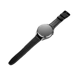 EDVENA Lederarmband kompatibel mit Huawei uhr 3 pro 48mm ursprünglicher Lederarmband kompatibel mit Huawei Uhr 3 Uhrenband kompatibel mit Huawei Watch3 46mm GT2 Profi (Color : Black, Size : 22mm) von EDVENA