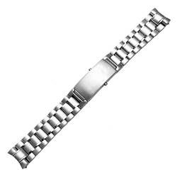 EDVENA Massive Edelstahl-Armband 20mm 22mm gekrümmte Ende-Uhr-Armband kompatibel mit der Uhr 212 213 Seamaster 300m Uhrenband Mann Silber (Color : A, Size : 20mm) von EDVENA